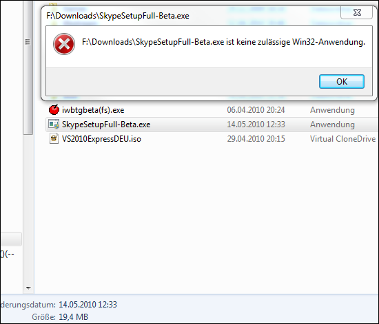 Skype 5 Beta - Fail Skype 5 Installation