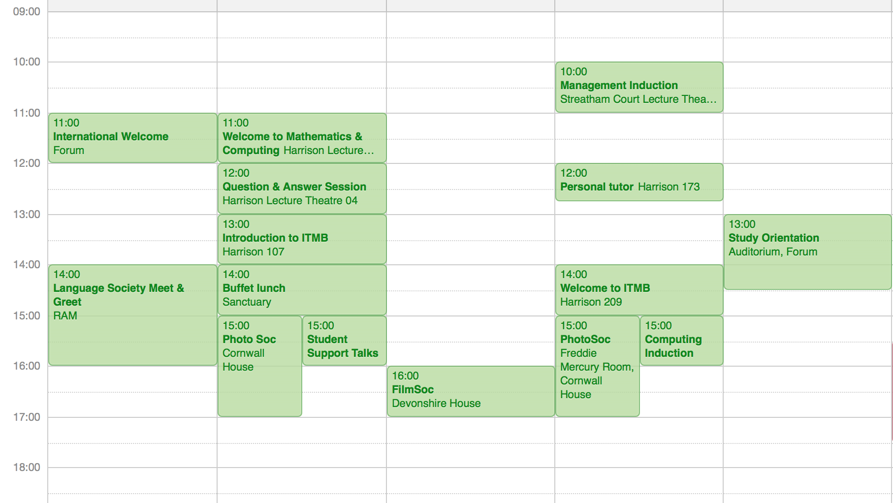 Kalender Fresher's Week 2012